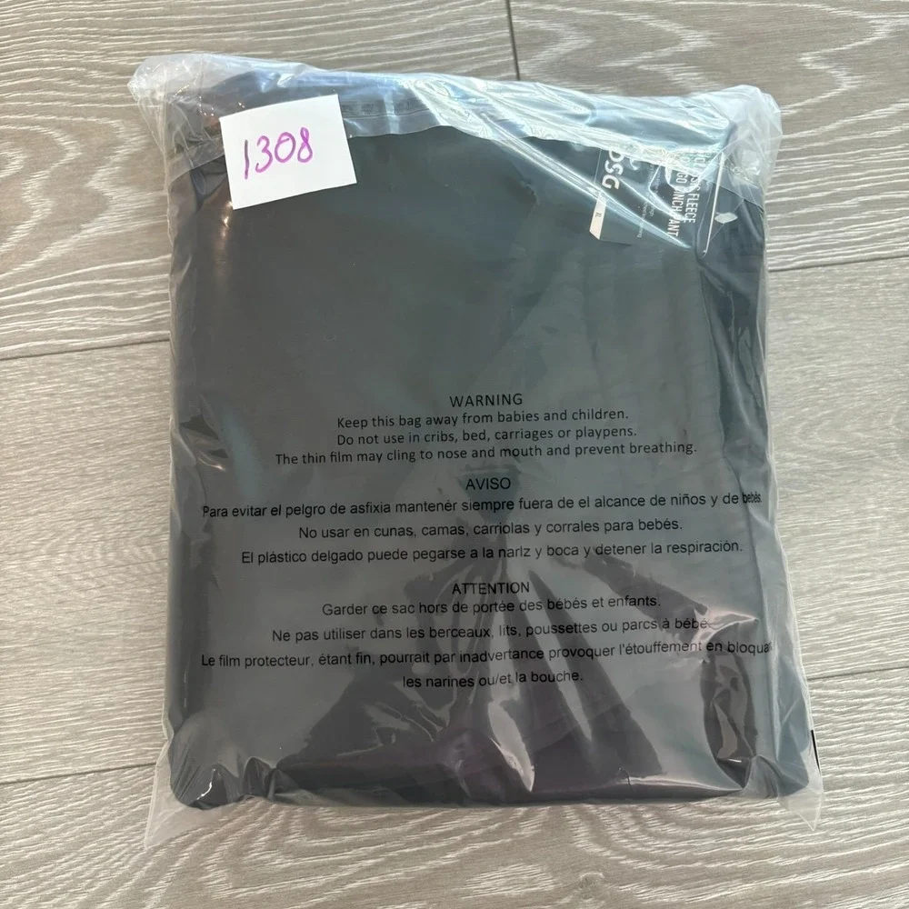 NWT DSG Mens‎ Pure Black Classic Fleece Cargo Cinch Athletic Fit Pants Size XL
